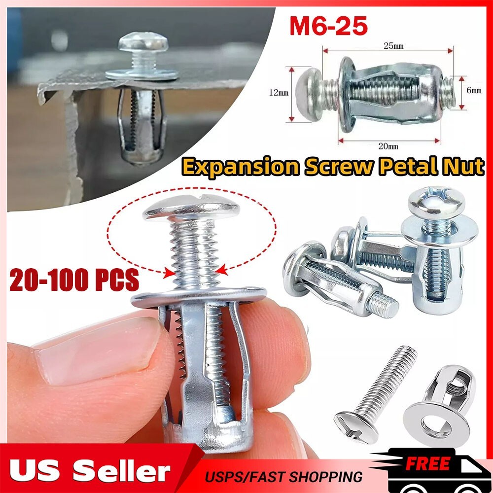 20-100PCS Jack Nuts For Metal M6 Car Rivet Nut Tool Screw Petal Nut Expansion