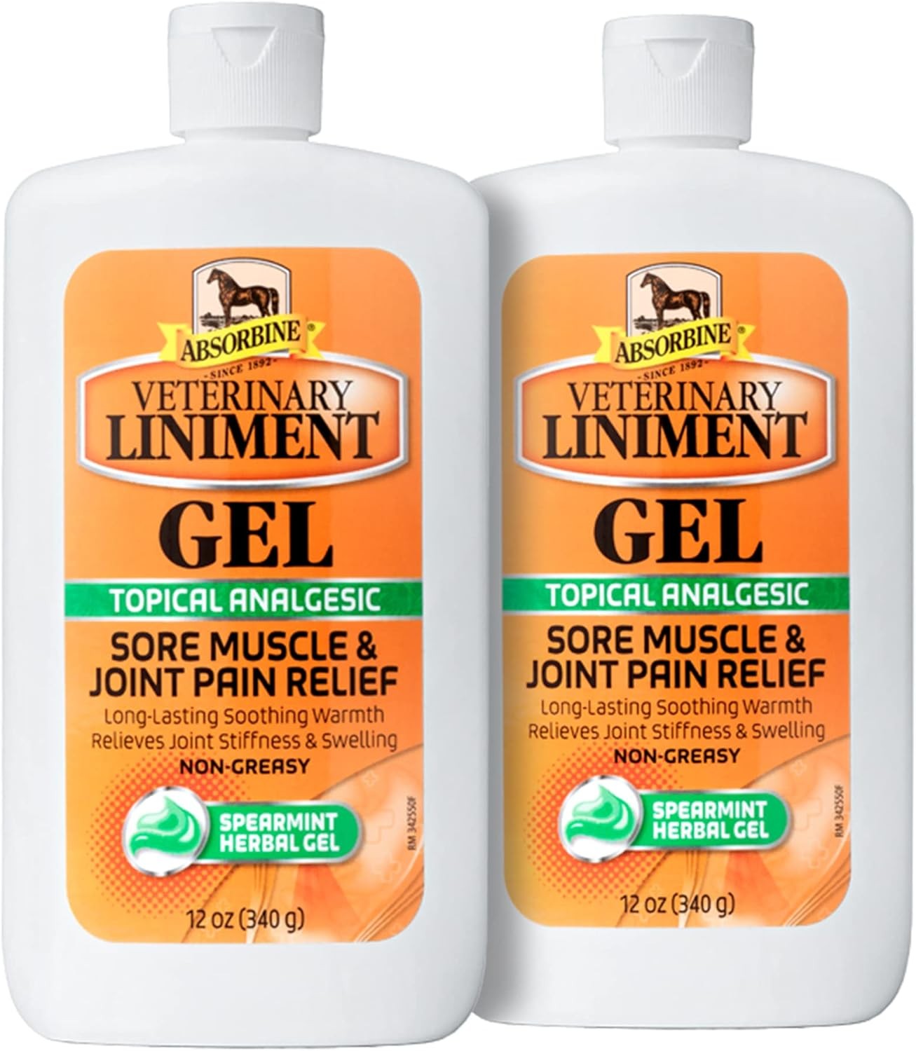 Absorbine Veterinary Liniment Gel, Topical Menthol Analgesic Rub for Sore