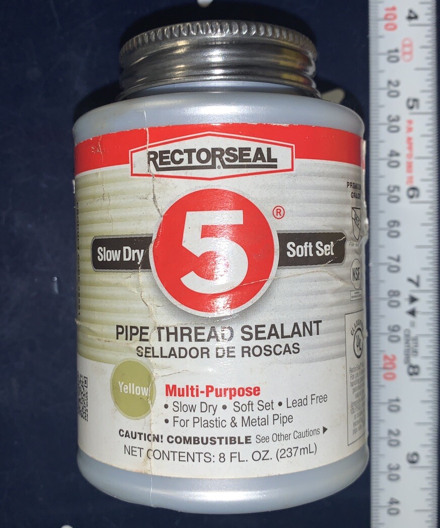 1 Can of RECTORSEAL Slow Dry 5 Soft Set Pipe Thread Sealant 8 FL. OZ. 25551