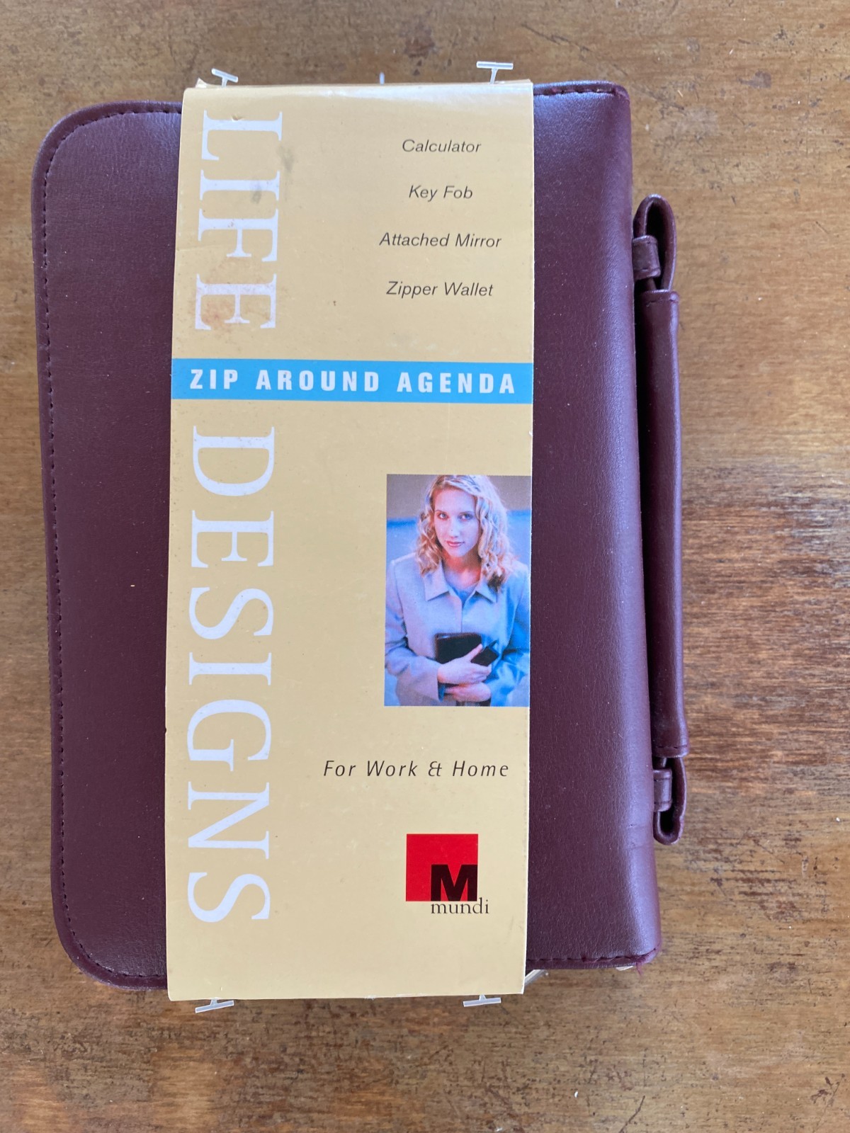 Mundi Burgundy Zip Around Agenda – New With Tags – Key Chain – Coin Purse