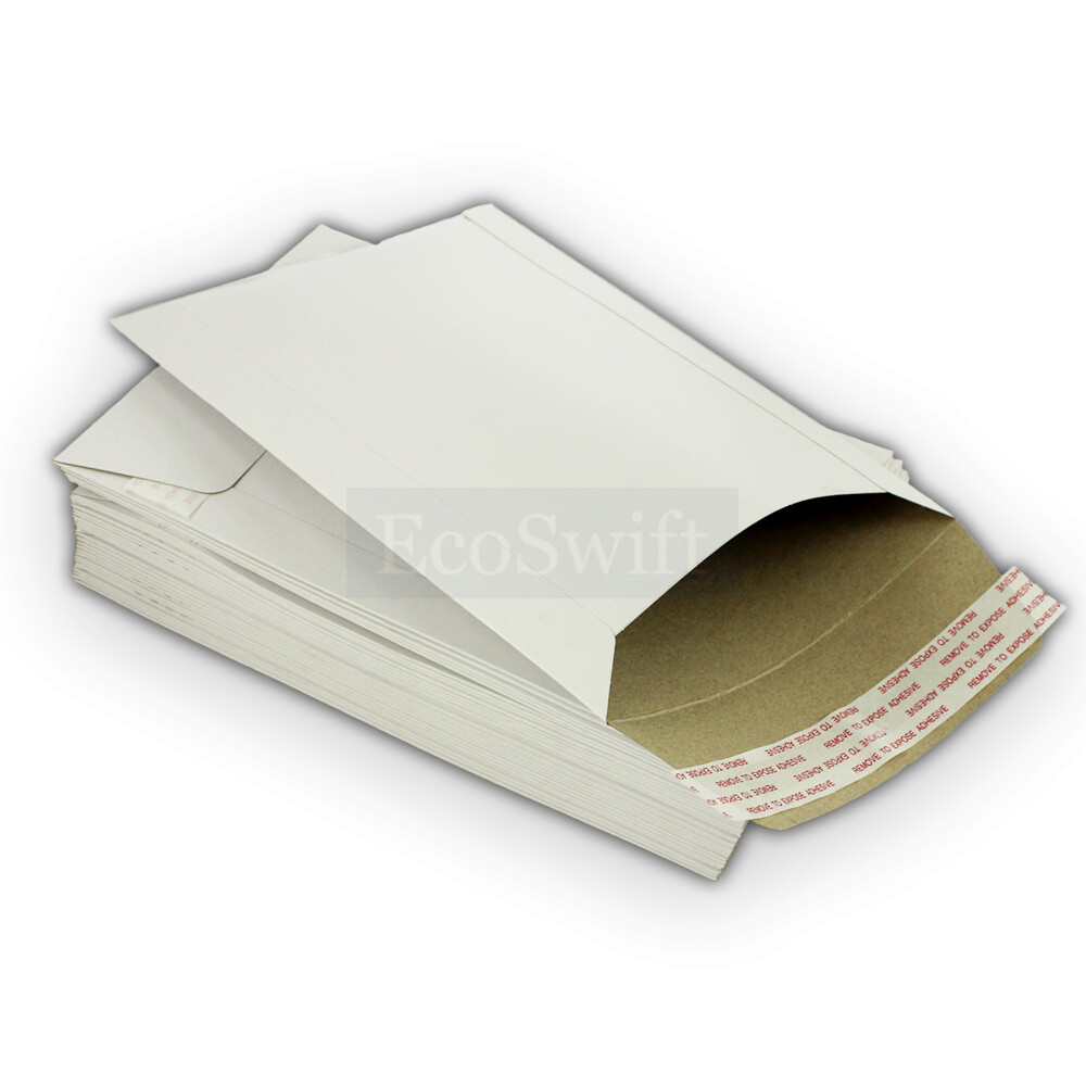200 – 7 x 9 EcoSwift White CD/DVD Photo Flats Cardboard Envelope Mailer Mailers