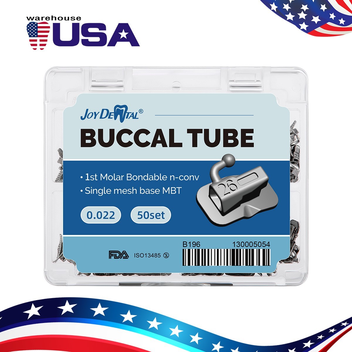 4PCS Dental Orthodontic Buccal Tube Roth .022 1st Molar Bondable Non-convertible