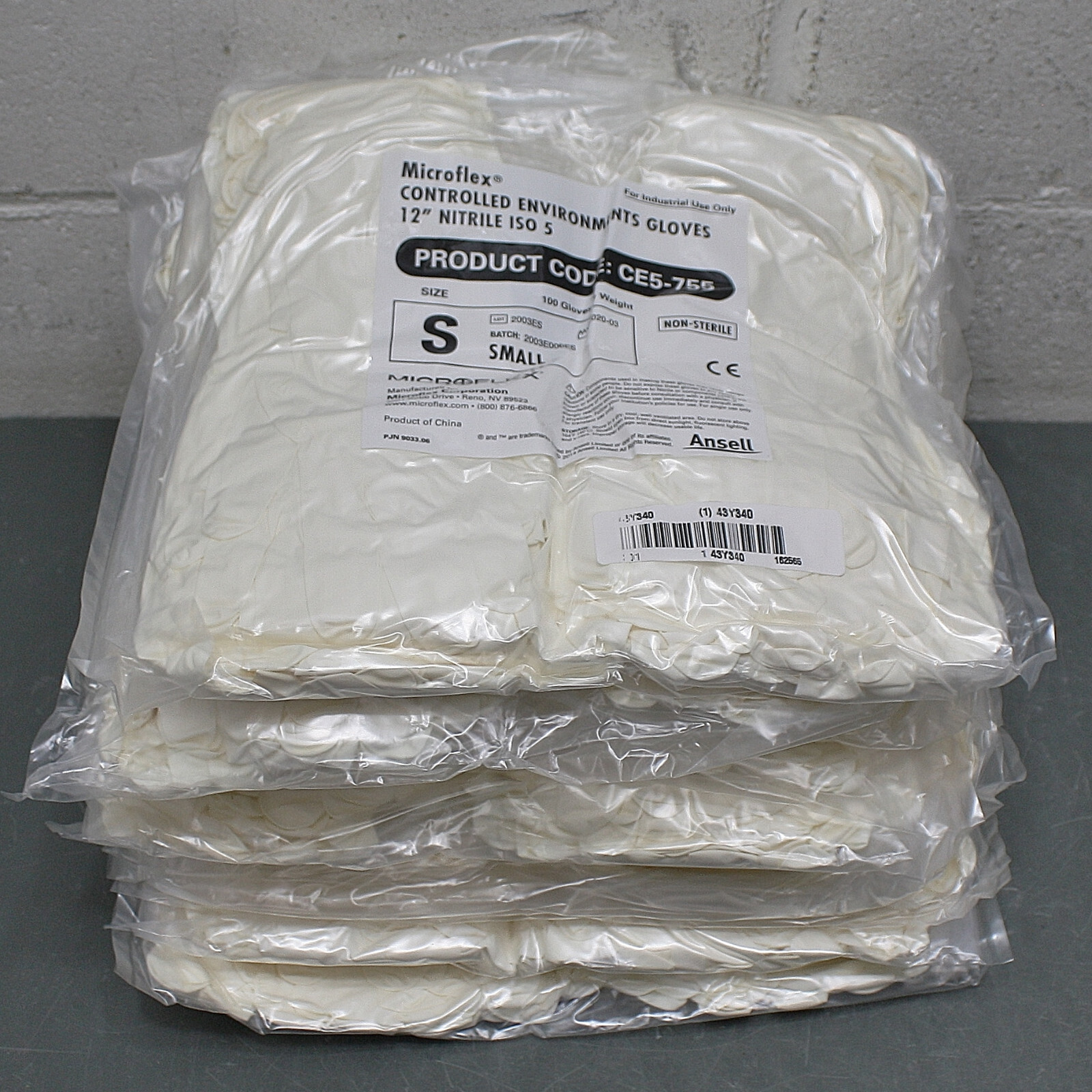 (1000) Ansell Microflex 12″ Cleanroom Gloves CE5-755-S, Size S / 7 Nitrile ISO 5
