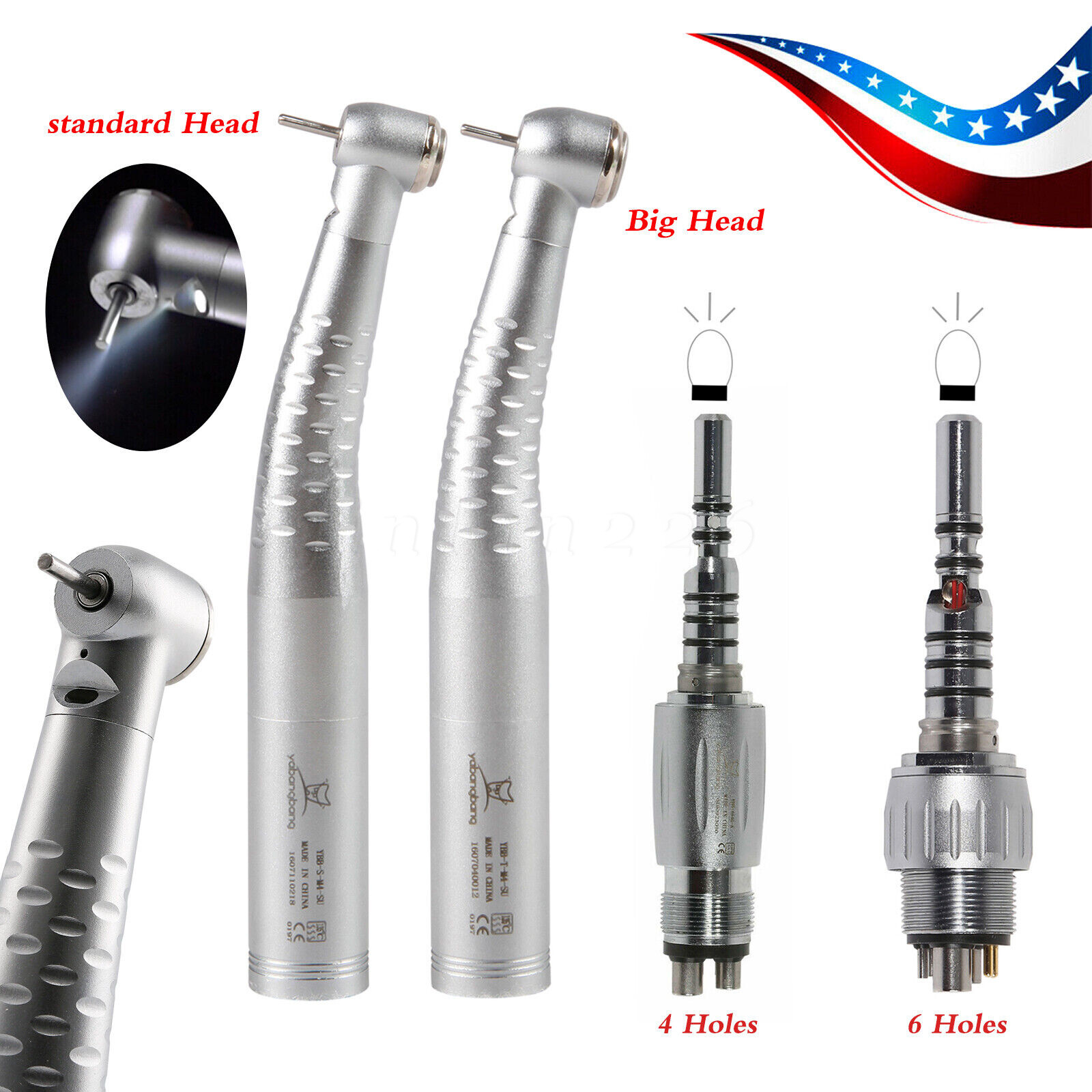 KAVO Style Dental Fiber Optic LED High Speed Handpiece /Quick Coupler 4Hole 6Pin