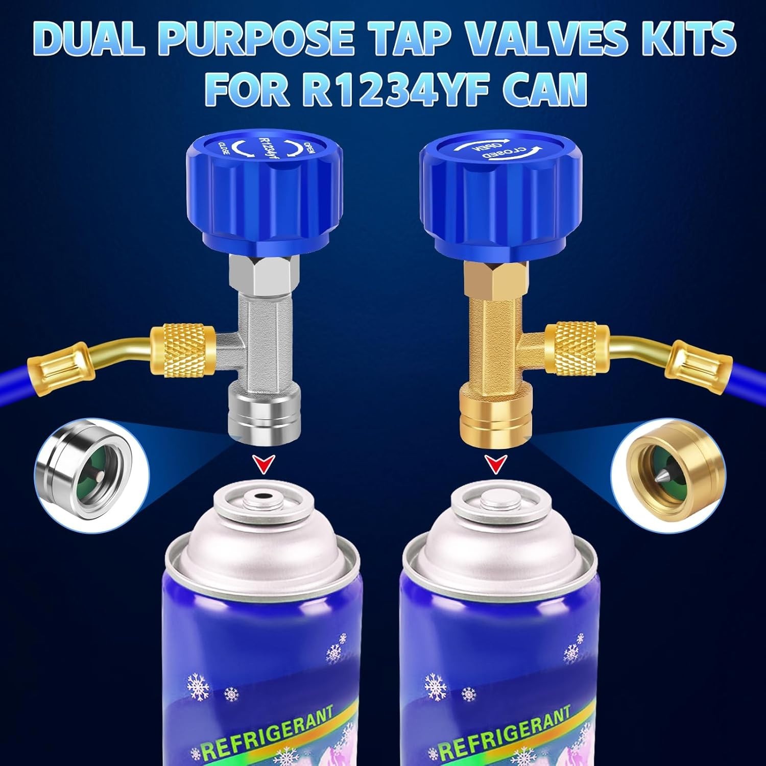 Can Tap, R1234YF Self-Sealing and Puncture Style Can Tap Valve with Tank Ada