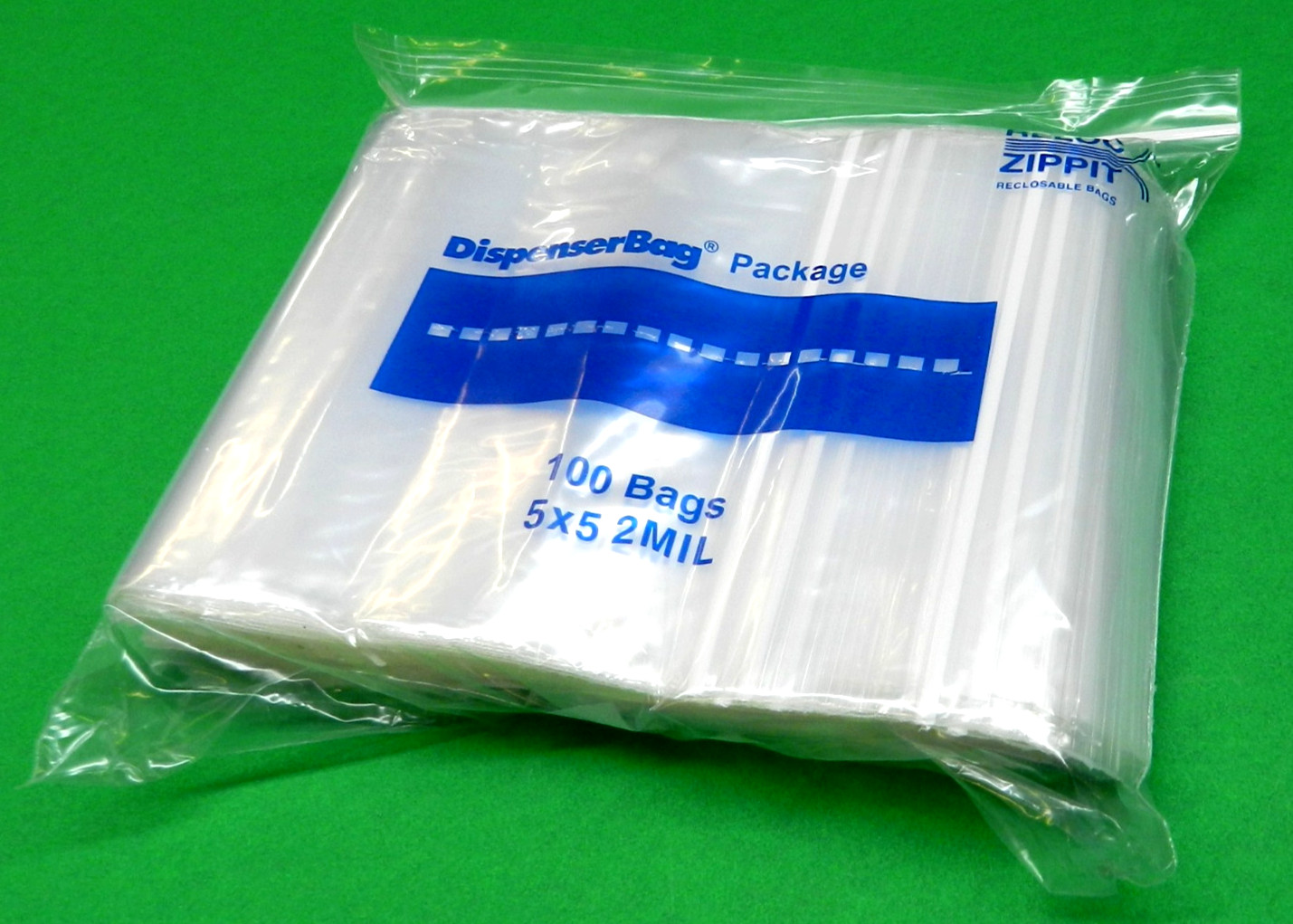 100 5″x5″ Zippit Bags Reloc 2mil Clear Square 5×5 Reclosable Zip Slide Lock 2Mil