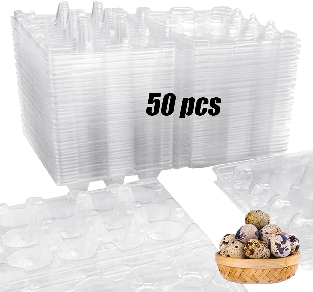 50 Pcs Quail Egg Cartons,12 Grids Small Egg Storage Holders,Quail Eggs Bulk Cart