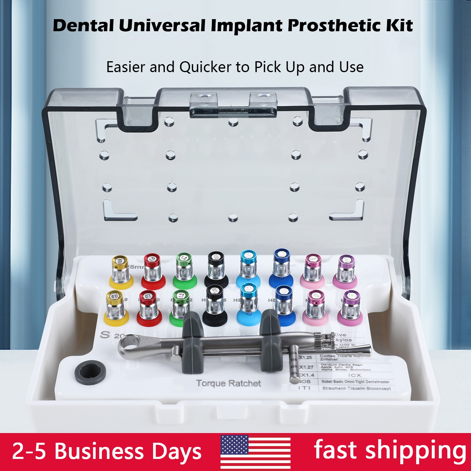 Instrumento kit implante dental controlador de restauración protésica universal