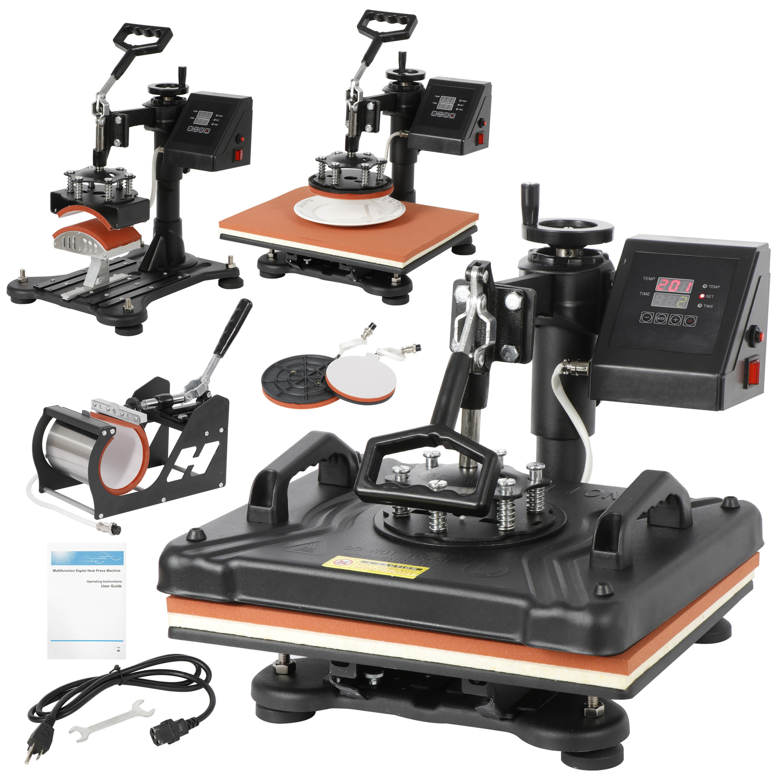 5 in 1 Heat Press Machine For 12″x15″ Combo Kit Sublimation Swing away