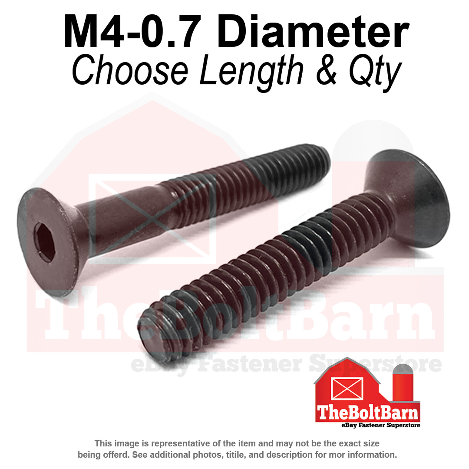 M4-0.7 Class 12.9 Flat Socket Head Cap Screws Black Oxide (Pick Length & Qty)