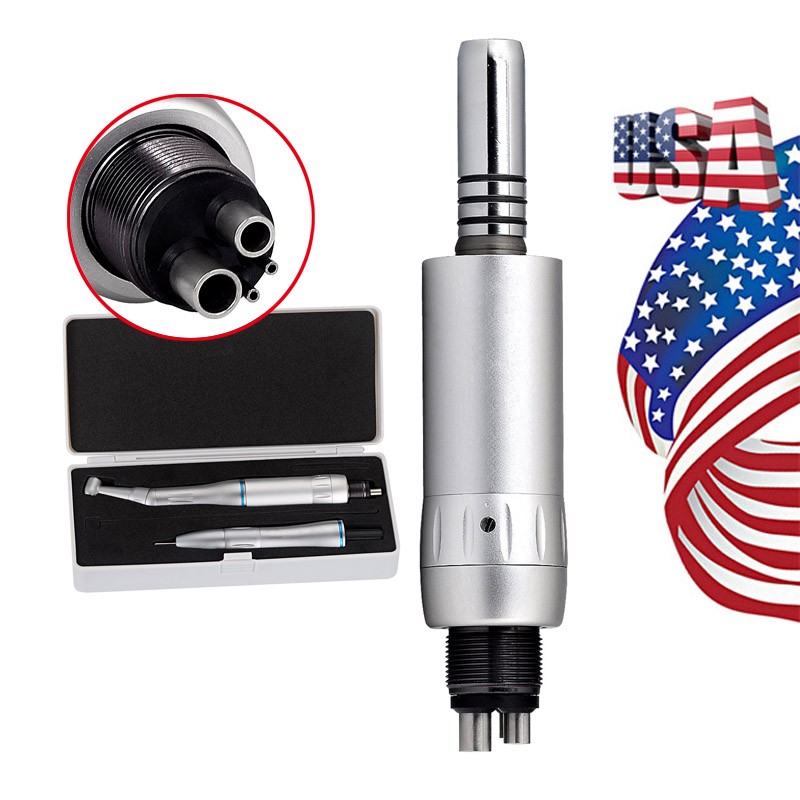 2PCS Dental Low Speed Air Motor Inner Internal Water Spray Handpiece 4 Holes