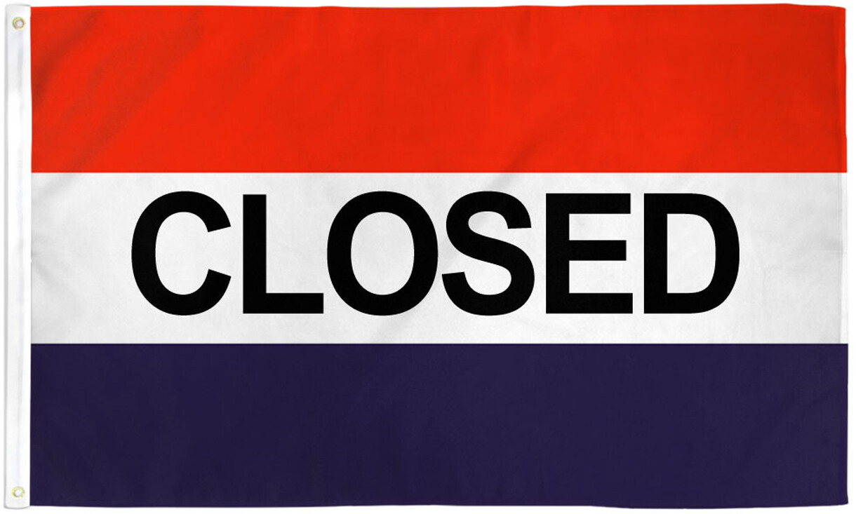 Closed Flag 3x5ft Store Closed Banner Sign Now Closed Flag