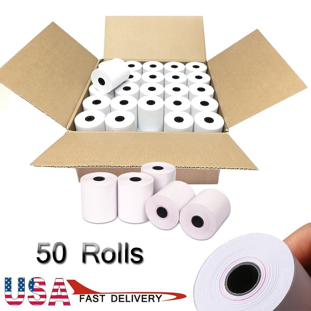 50 Rolls 2-1/4″x50′ Thermal Paper POS Cash Register Credit Card Terminal Receipt