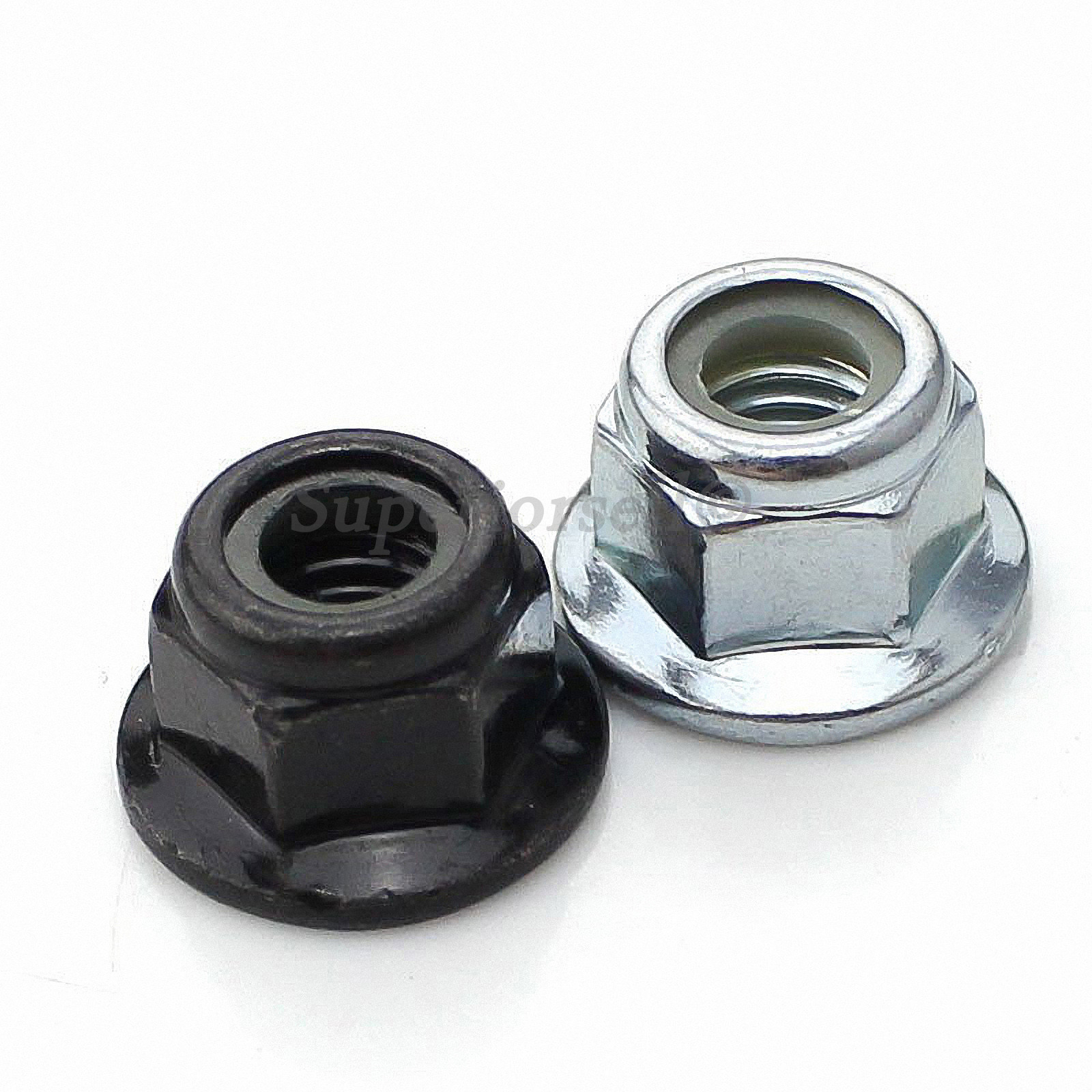 M3 M4 M5 M6 M8 Flanged Nyloc Nuts Flange Nylon Insert Locking Nut White Zinc