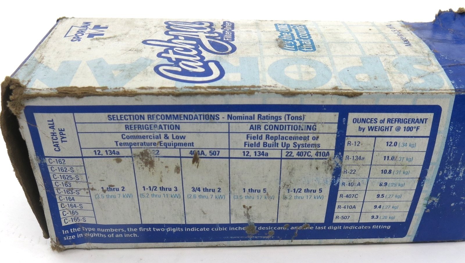 Sporlan Catch-All Filter Drier C-163-S 3/8″ ODF Solder Yellow Gray
