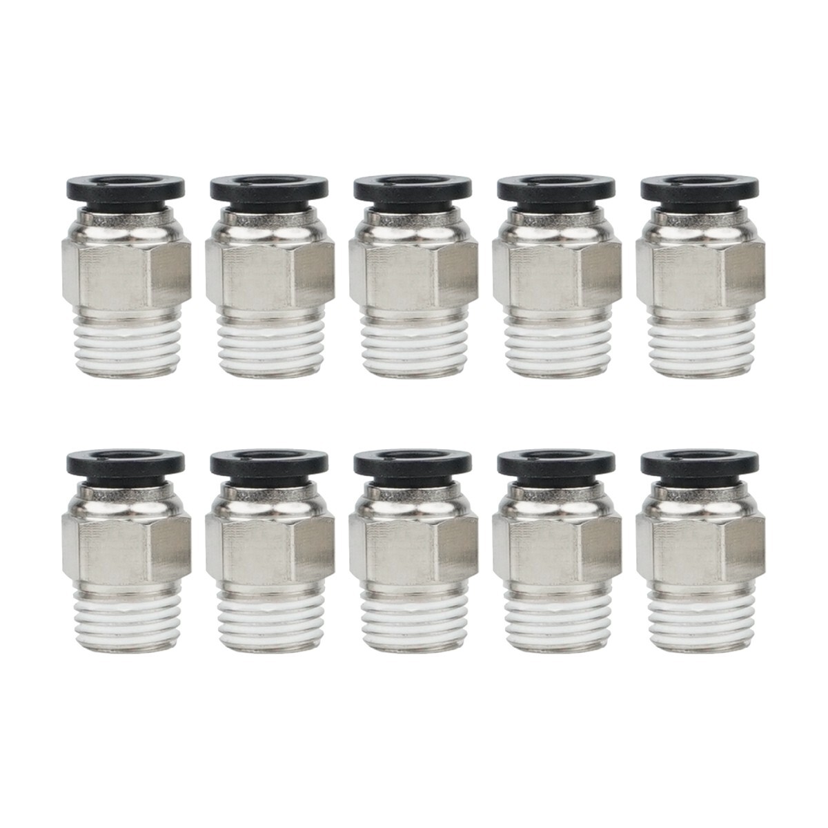 10 pcs Pneumatic Connector 1/4″ Tube x 1/4″ NPT Male Push to Connect Fitting