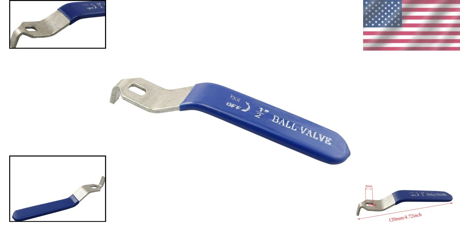 Stainless Steel Chrome-Plated Lever Handle with Comfort Grip for DN15 Ball Valve