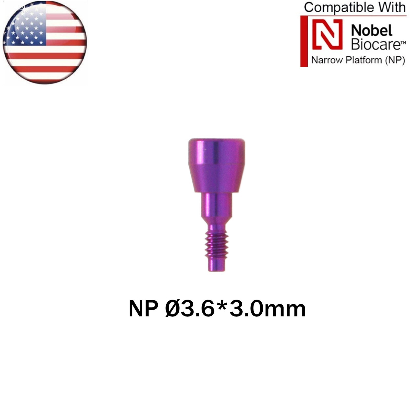 US Dental Healing Abutments fits Nobel Active NP/RP ∅3.6/5.0/6.0 H3/5/7mm
