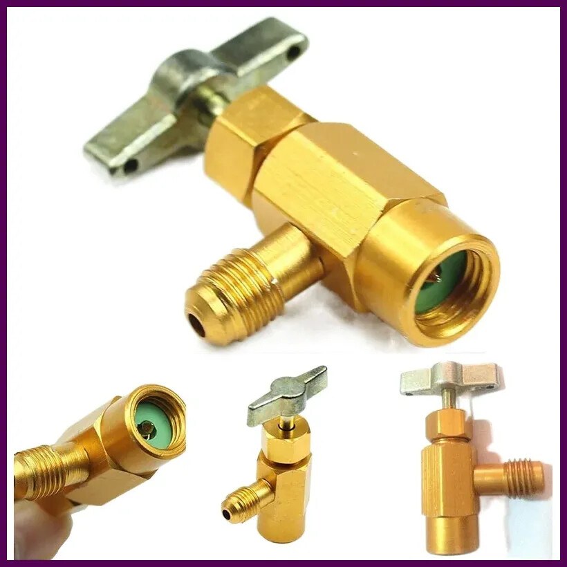 1/4 Thread Adapter R-134a Refrigerant Can Dispensing Bottle Tap Opener Valve