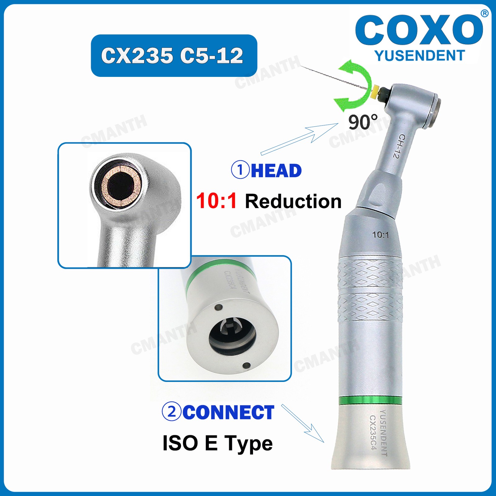 COXO Dental 10:1 Endo Handpiece Contra Angle 90 Degree Reciprocating Hand File
