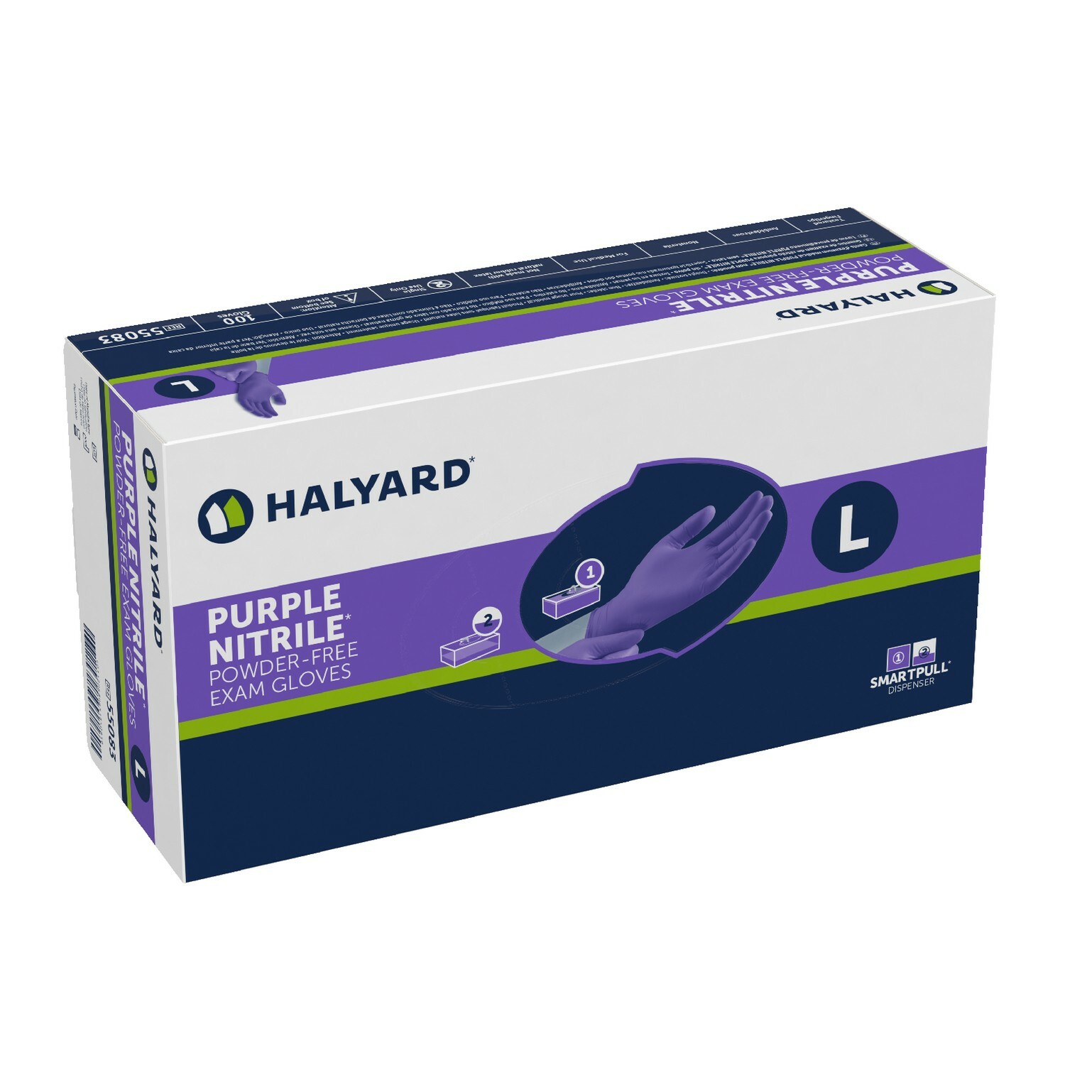 Halyard Purple Nitrile Exam Gloves, Size Large 55083, Case of 1000