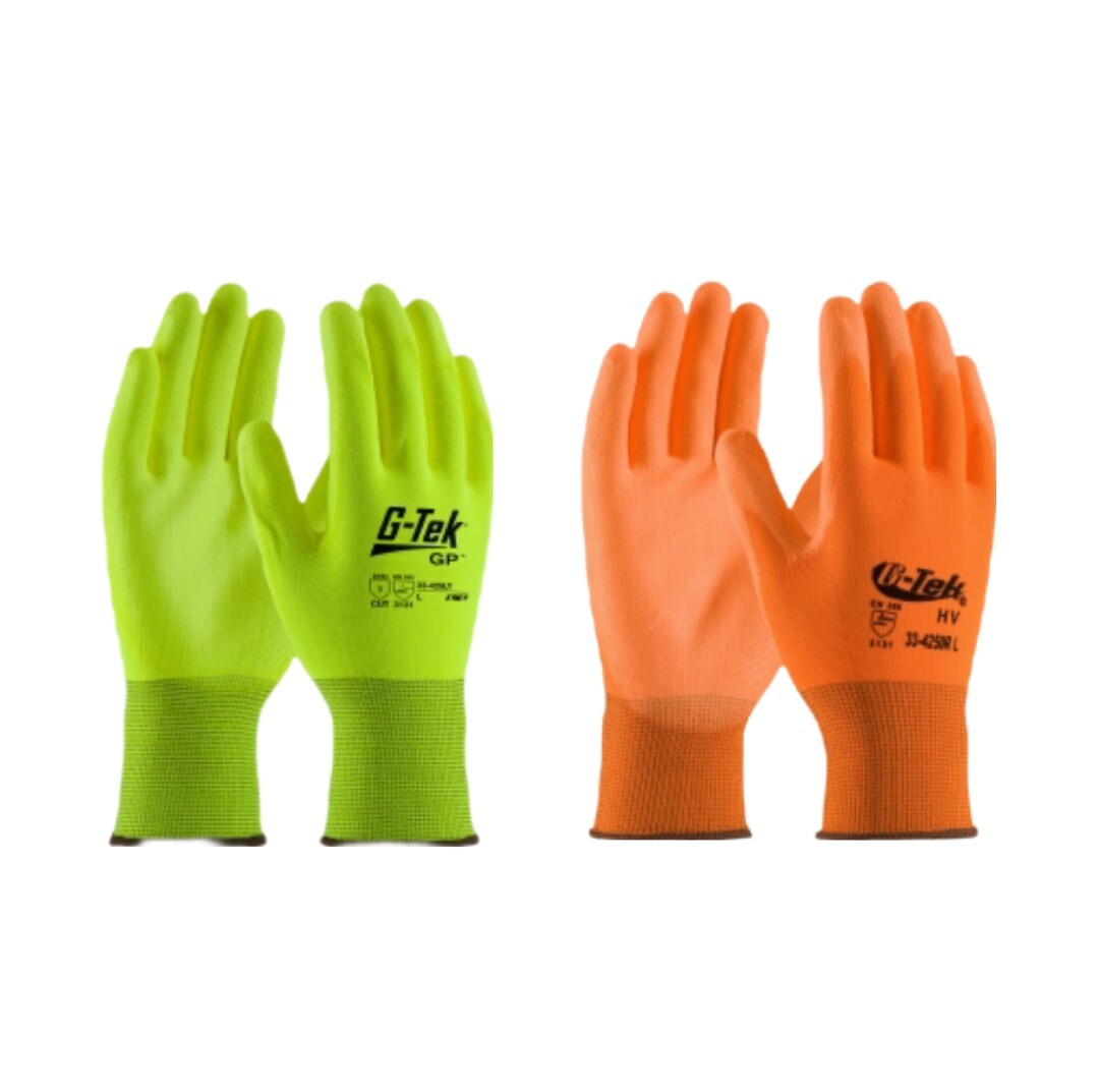 PIP G-Tek HI-RES Seamless Knit Nylon Safety Work Gloves – Coated Grip