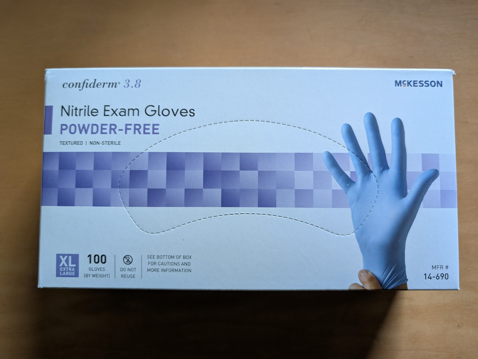 McKesson Confiderm 3.8 Nitrile Exam Glove Extra large – 100 per Box