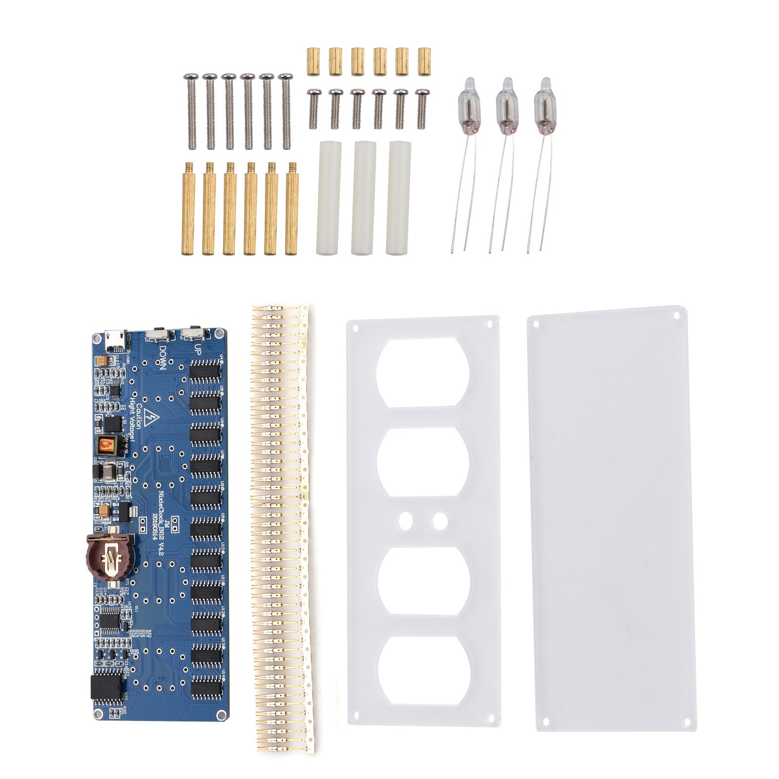 RGB Light Nixie Tube PCBA Kit Digital Clock Circuit Board Kit Without Tubes A