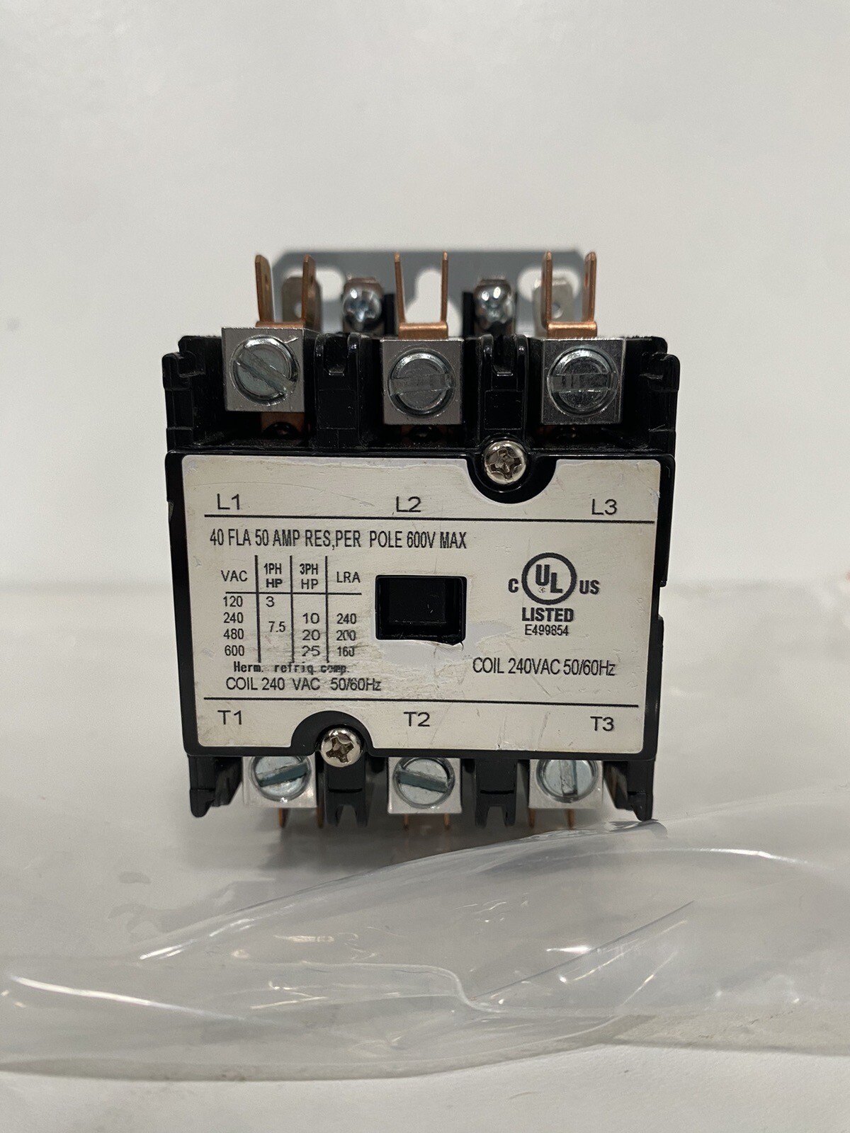Definite Purpose Contactor 40A 3 Pole 120V Air Conditioning CONTACTOR AC coil