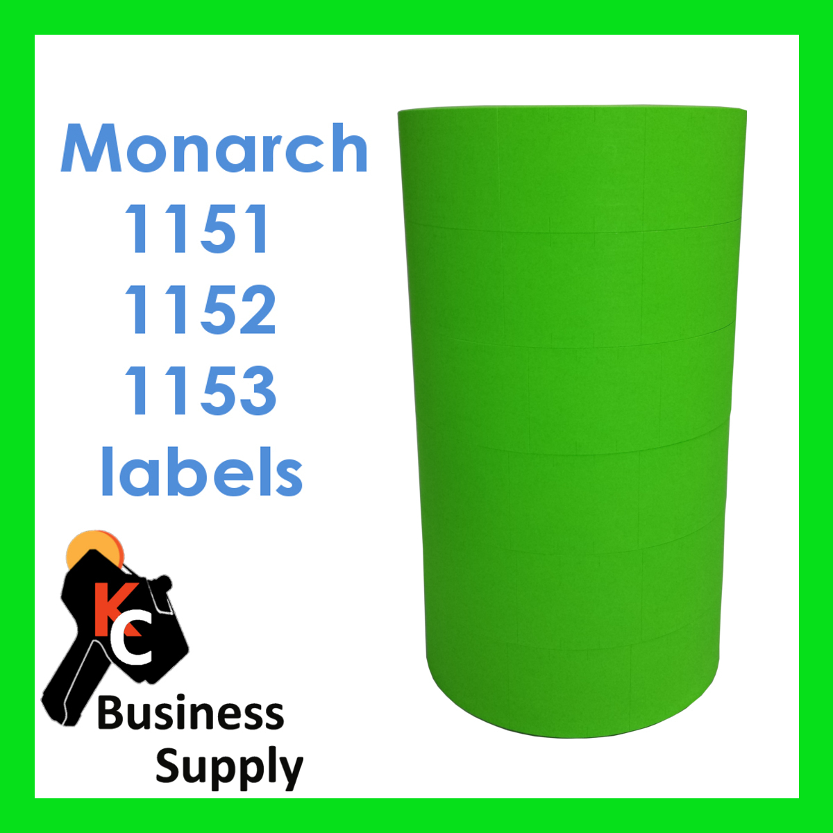 Monarch Paxar 1151 1152 1153 Green labels – 1 sleeve = 6 rolls 1175 1176 1177