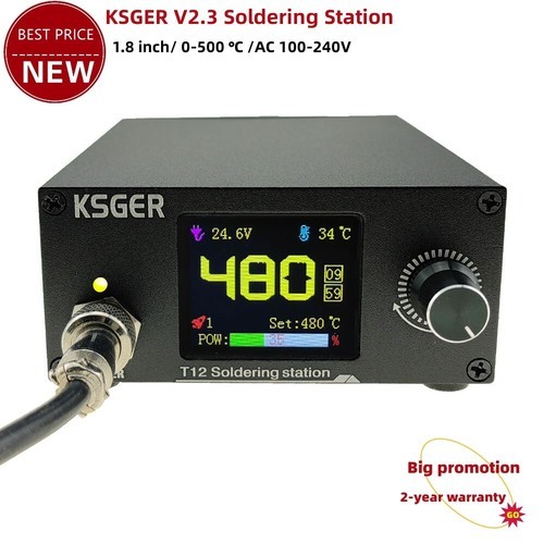 KSGER V2.3 T12 120W Soldering Station 1.8-in Screen w/ T12-K T12-ILS Tips tp1