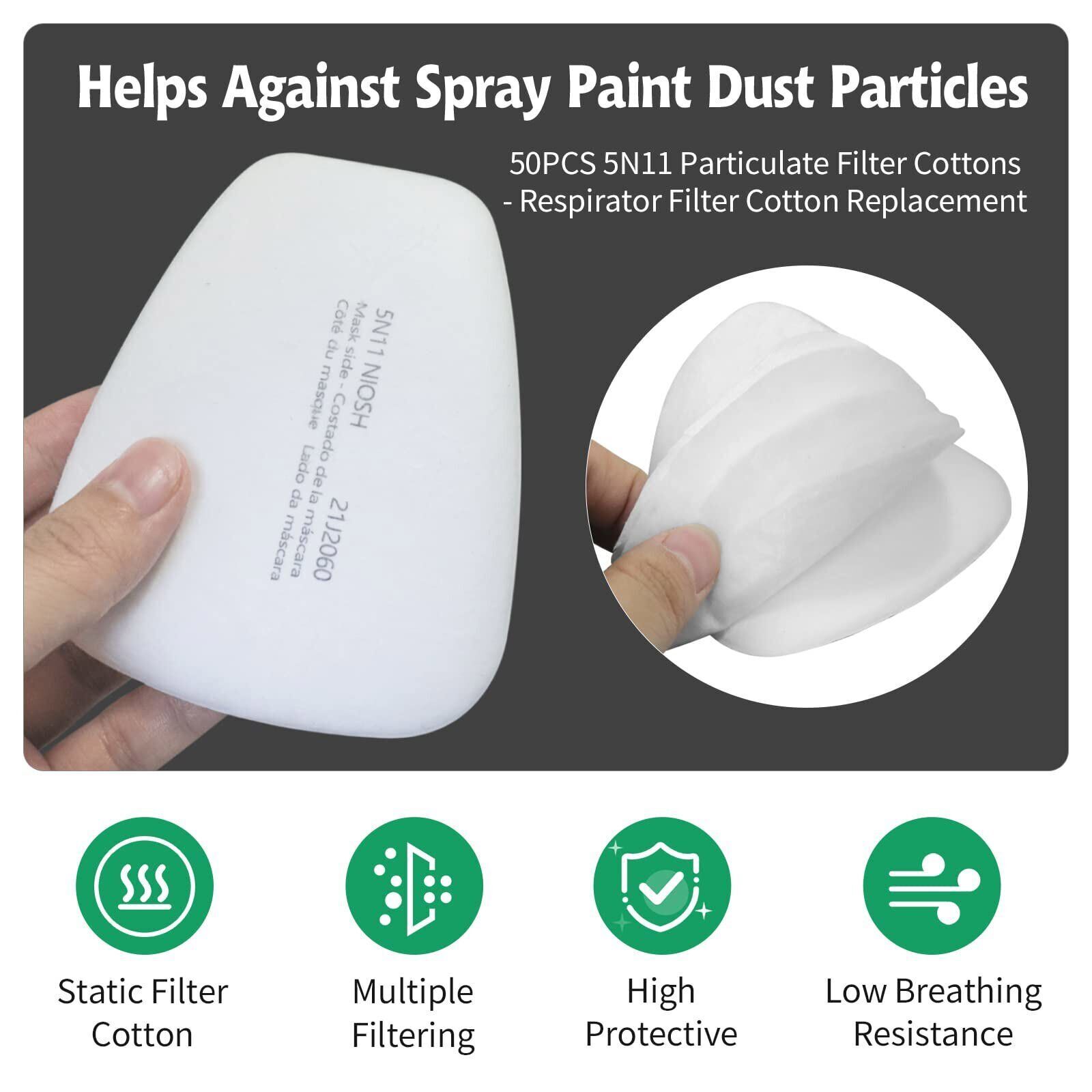 40Pcs 5N11 Particulate Filters Replacement For 6100 6200 6800 7502 Respirator
