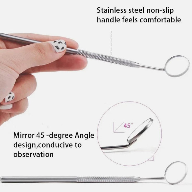 12 Pcs Dental Mouth Mirror w/Handle Dental Instruments German Grade Stainless