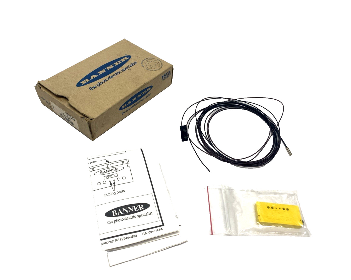 Banner PBT26U Inline Diffuse Reflective Fiber Optic Sensor 2m 26080