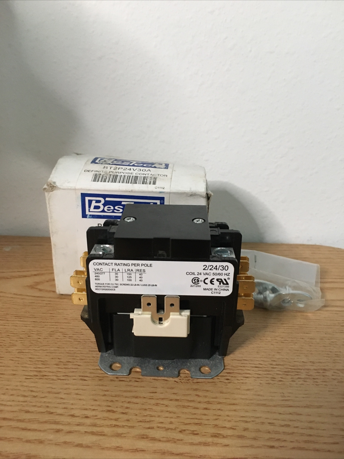 Open Box Unused Definite Purpose Air Conditioner Contactor 3P 40A 120V AC coil