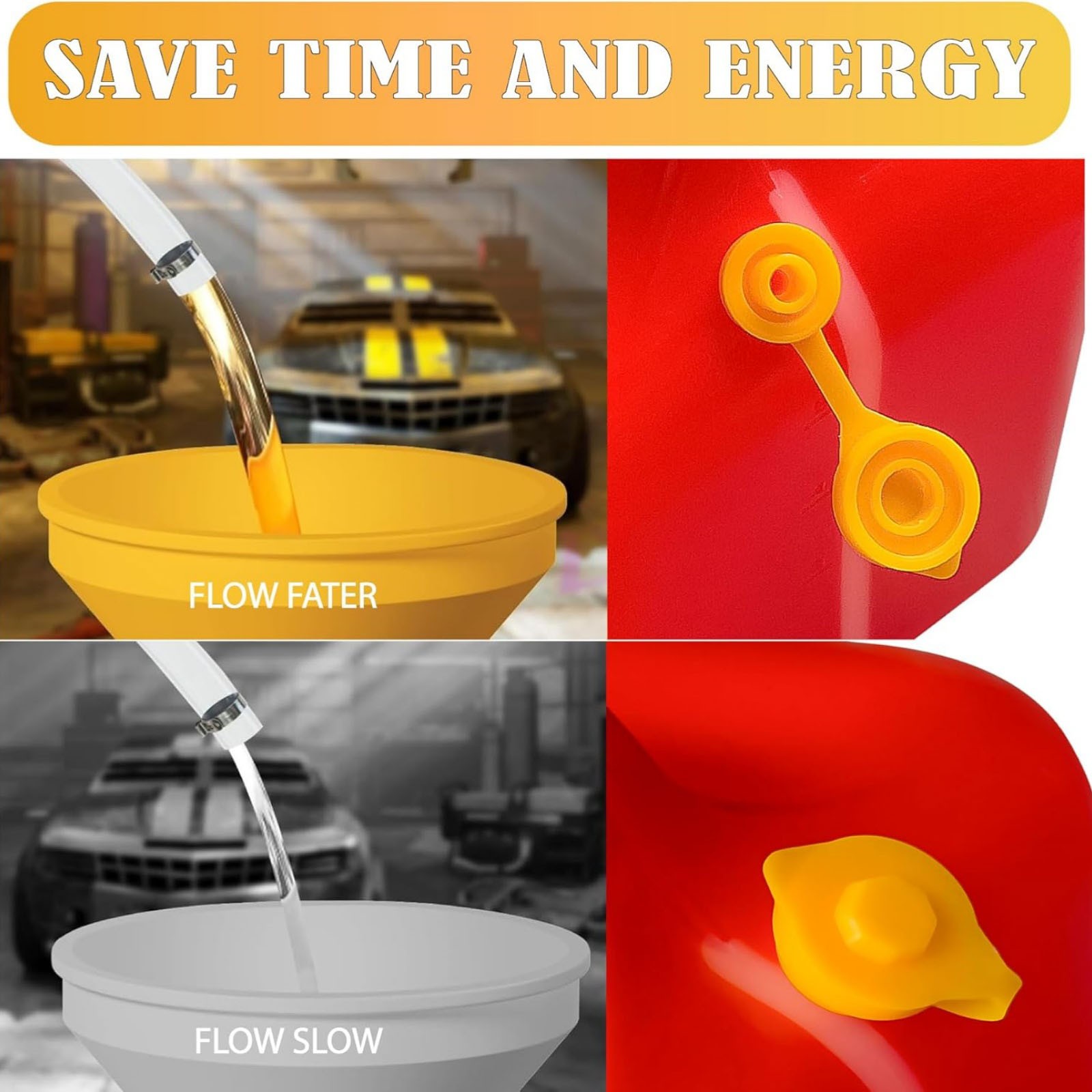 5 Pack Yellow Fuel Gas Can Vent Caps With Protective Cover For Leak-Proof Seal
