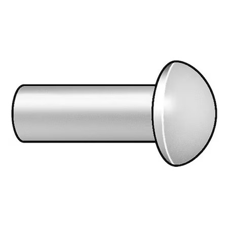 Solid Rivet, Round Head, 0.375 In Dia., 0.5 In L, Steel Body, 30 Pk, 351208-0