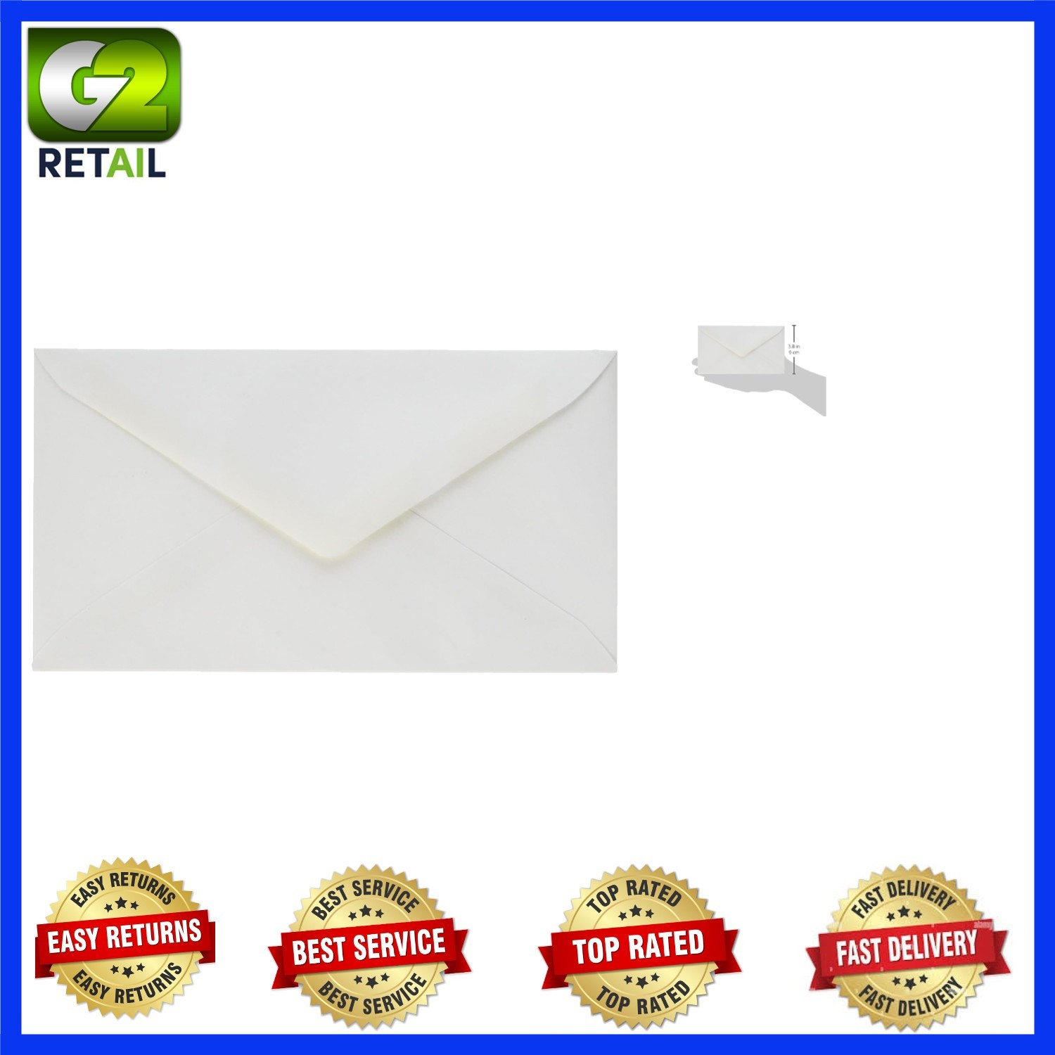 Lightweight 6 3/4″ Gummed Flap White Envelopes, 100 Count for Secure Mailings