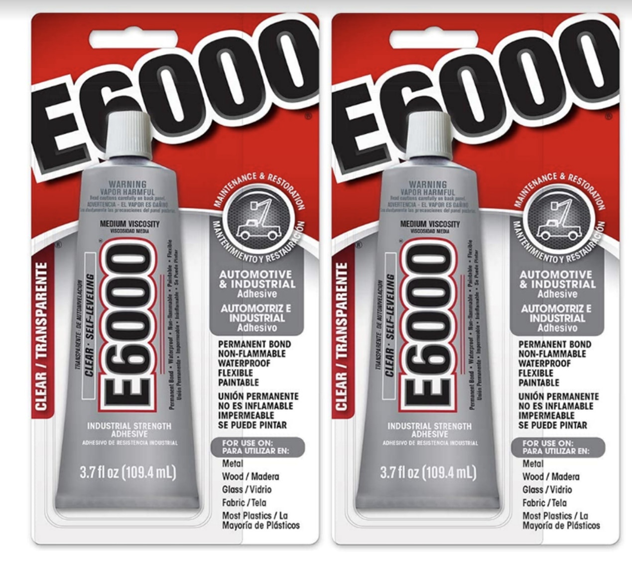 GOOP 230022 E6000 Fresh 3.7OZ Industrial Strength Glue Adhesive 6593412, 2 Pack