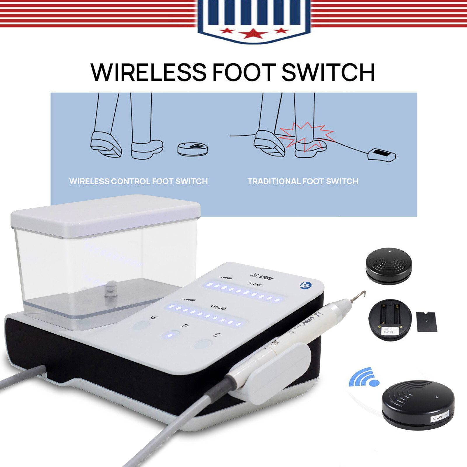 LED Dental Ultrasonic Piezo Scaler Handpiece Bottles Fit EMS Cavitron Woodpecker