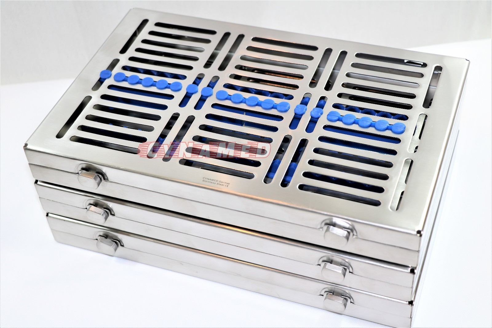5GERMAN DENTAL AUTOCLAVE STERILIZATION CASSETTE TRAY INSTRUMENT 11.25X7.25X1.25″