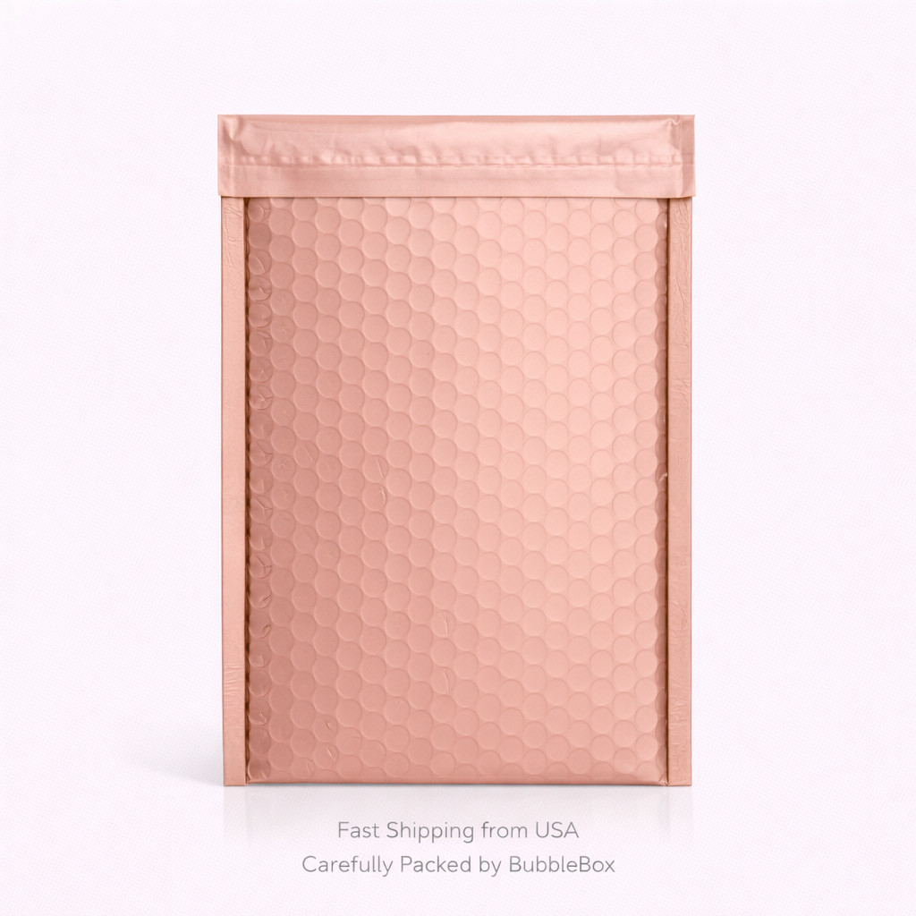 6.5×10 Metallic Rose Gold Poly Bubble Mailers Padded Self Seal Shipping