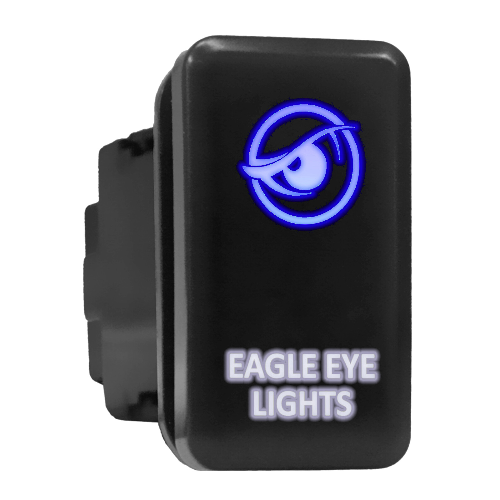 EAGLE EYE LIGHTS Blue/White Backlit Tall Push Button 1.54″x 0.83″ (Fit: Toyota)