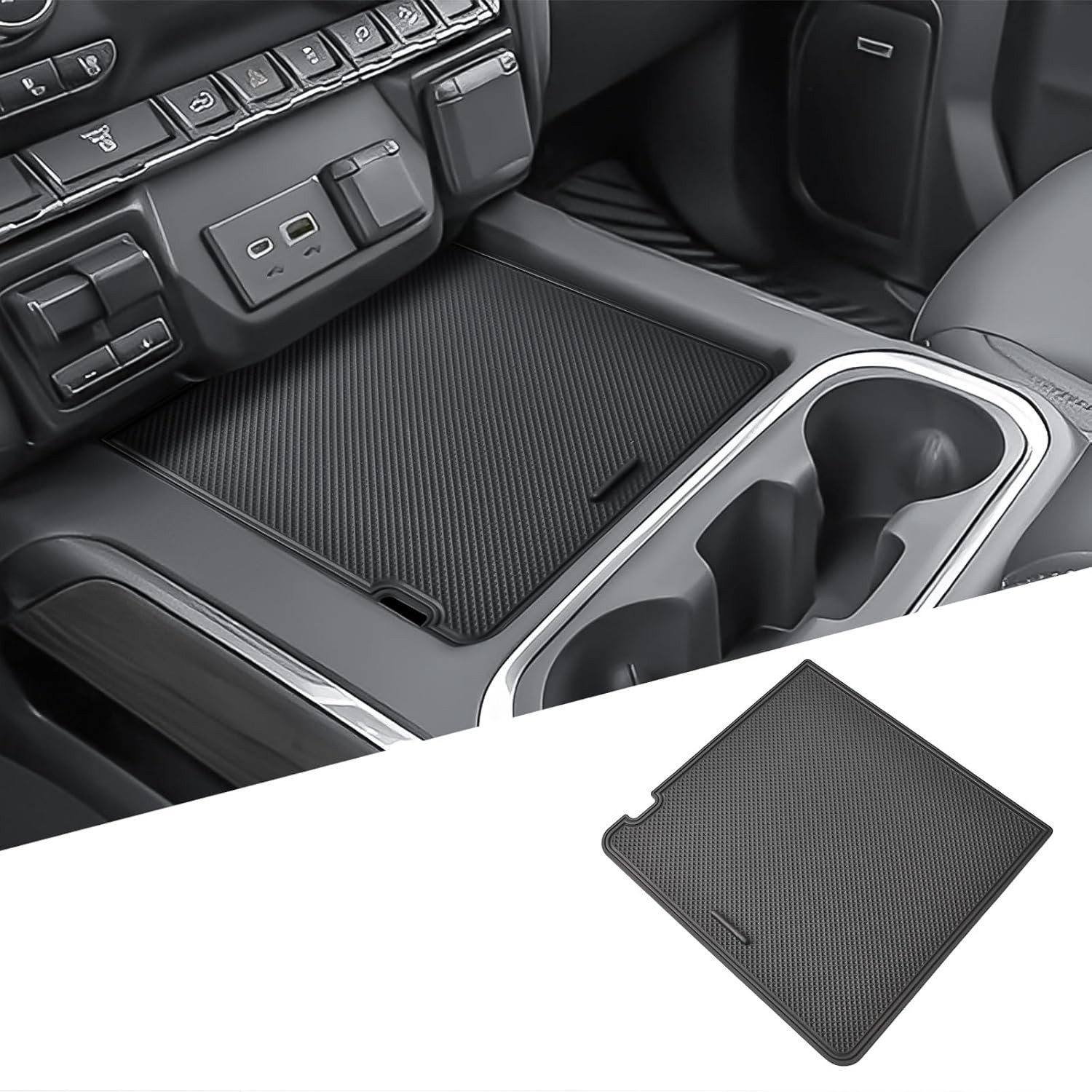 Truck Center Console Cover Hidden Tray Compatible with 2019-2022 Chevy Silverado