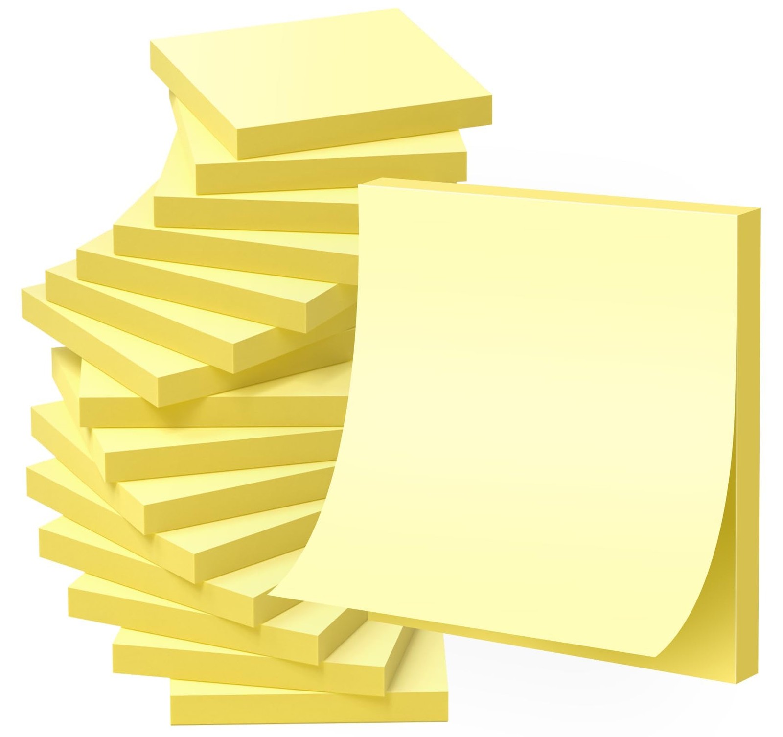 3x3in Sticky Notes Yellow,100 Sheets/Pad, 2X Sticking 76x76mm, Yellow-24 Pack