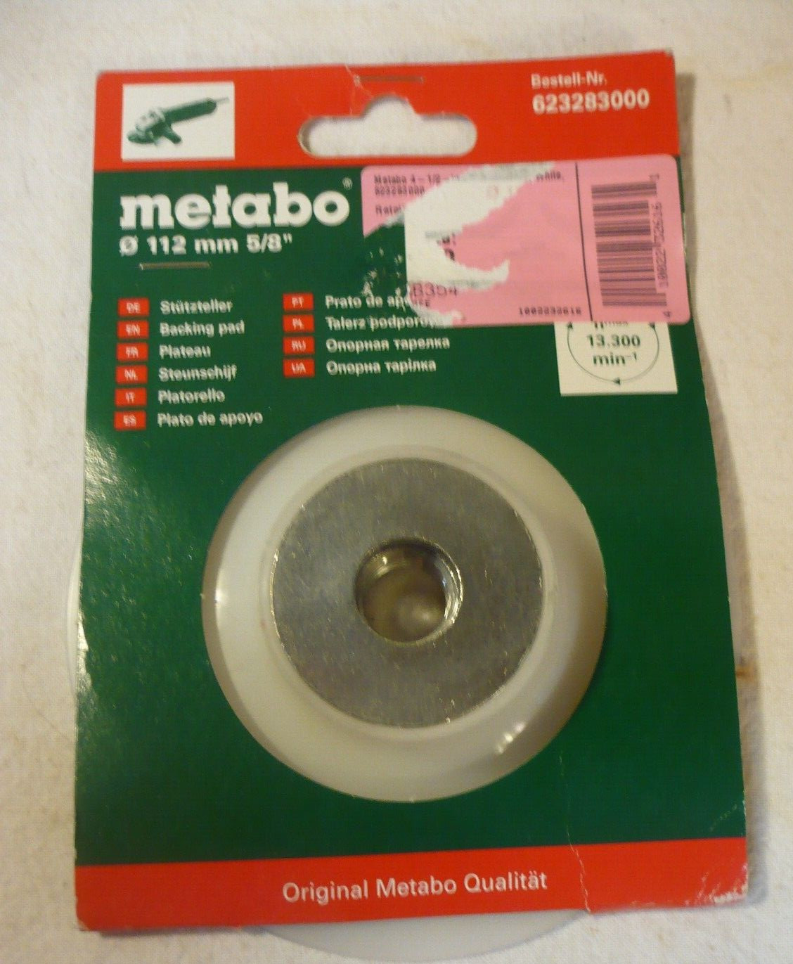 New Metabo 623283000 4-1/2-Inch Backing Pad White 5/8″ E