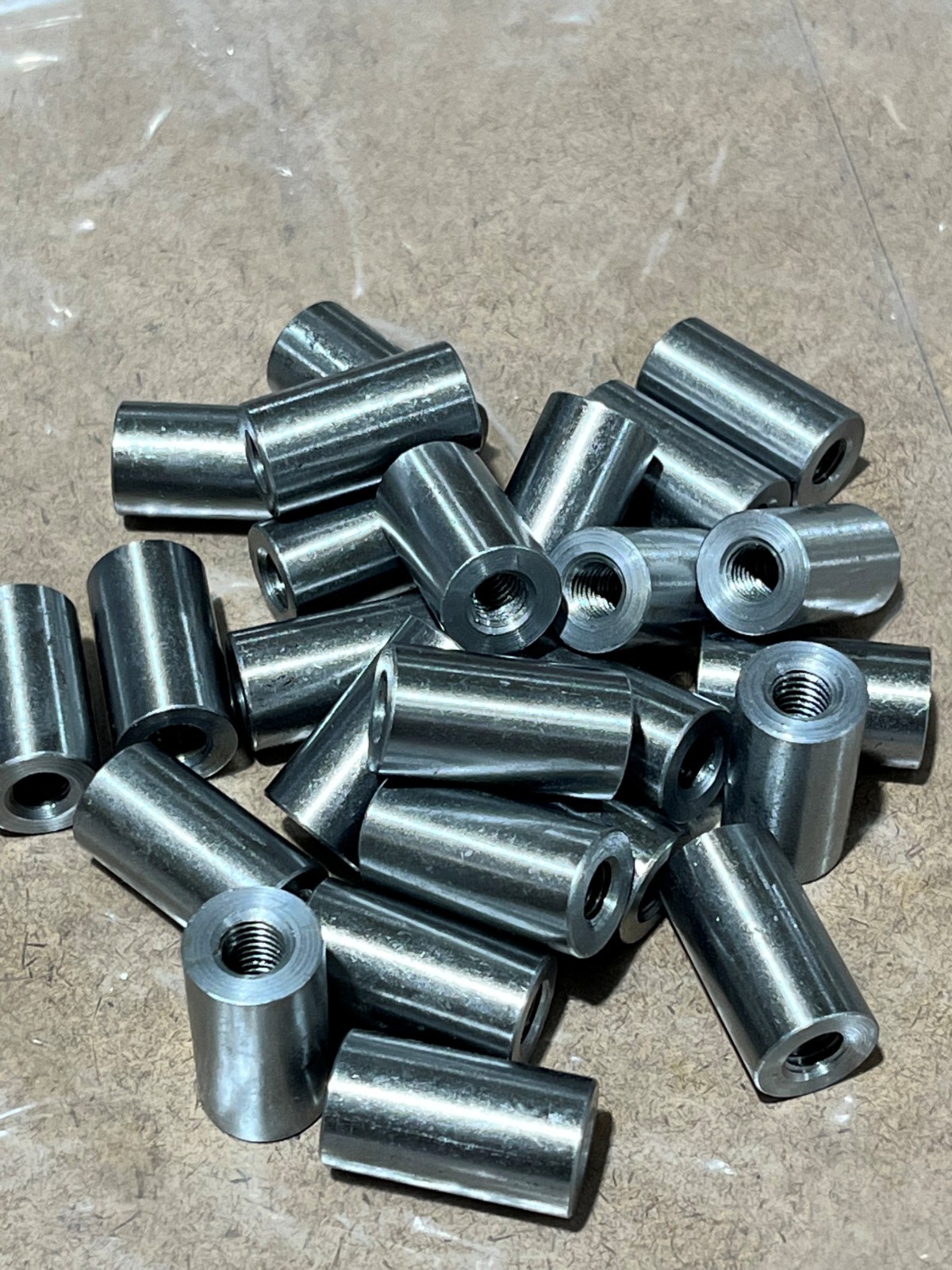 M8 Threaded Boss Mild Steel OD 15.85mm Length 29.1mm M8x1.25 6H