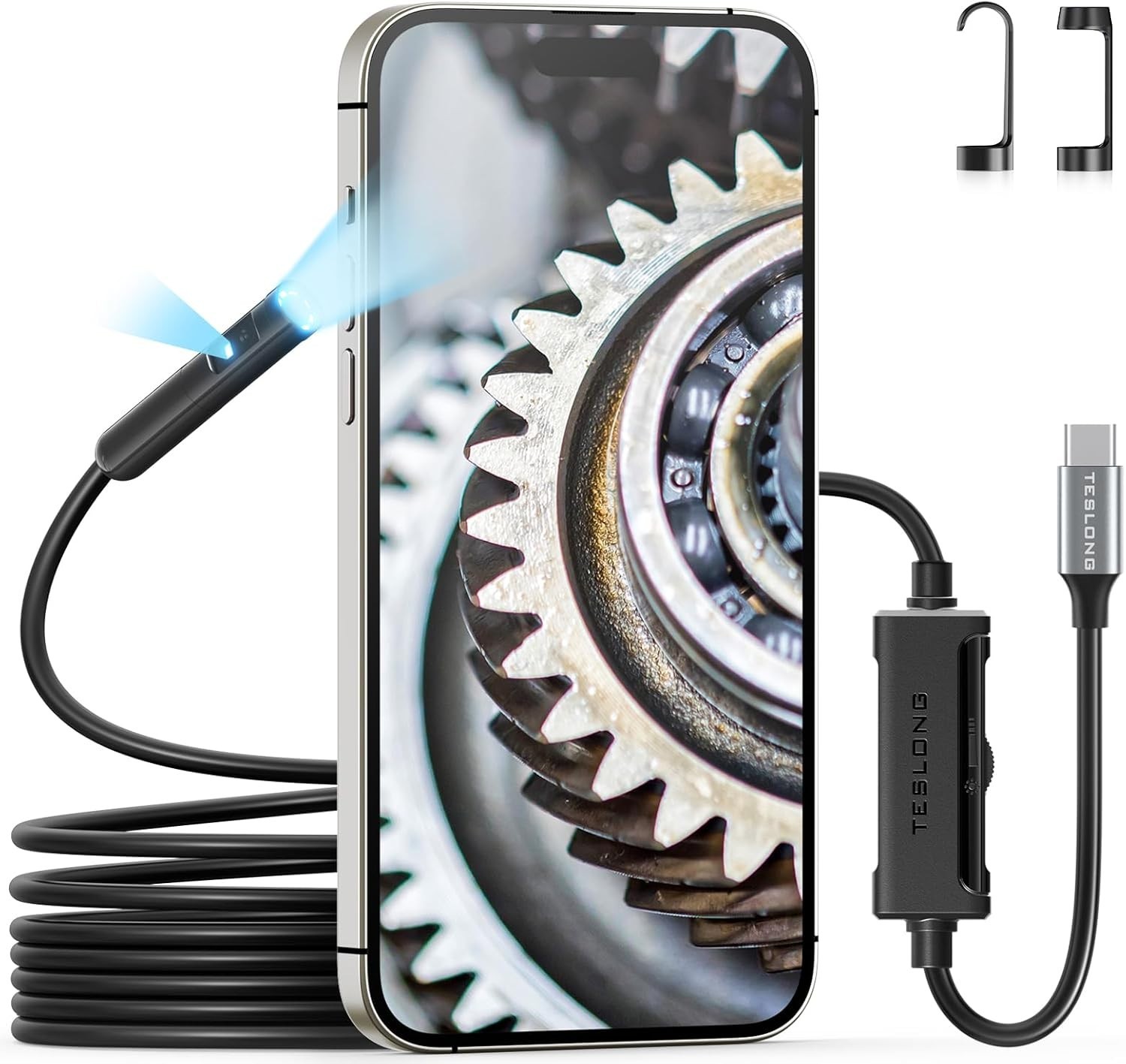 Teslong 10FT / 50FT USB-C Borescope Camera Flexible for DIY Pipe Inspection