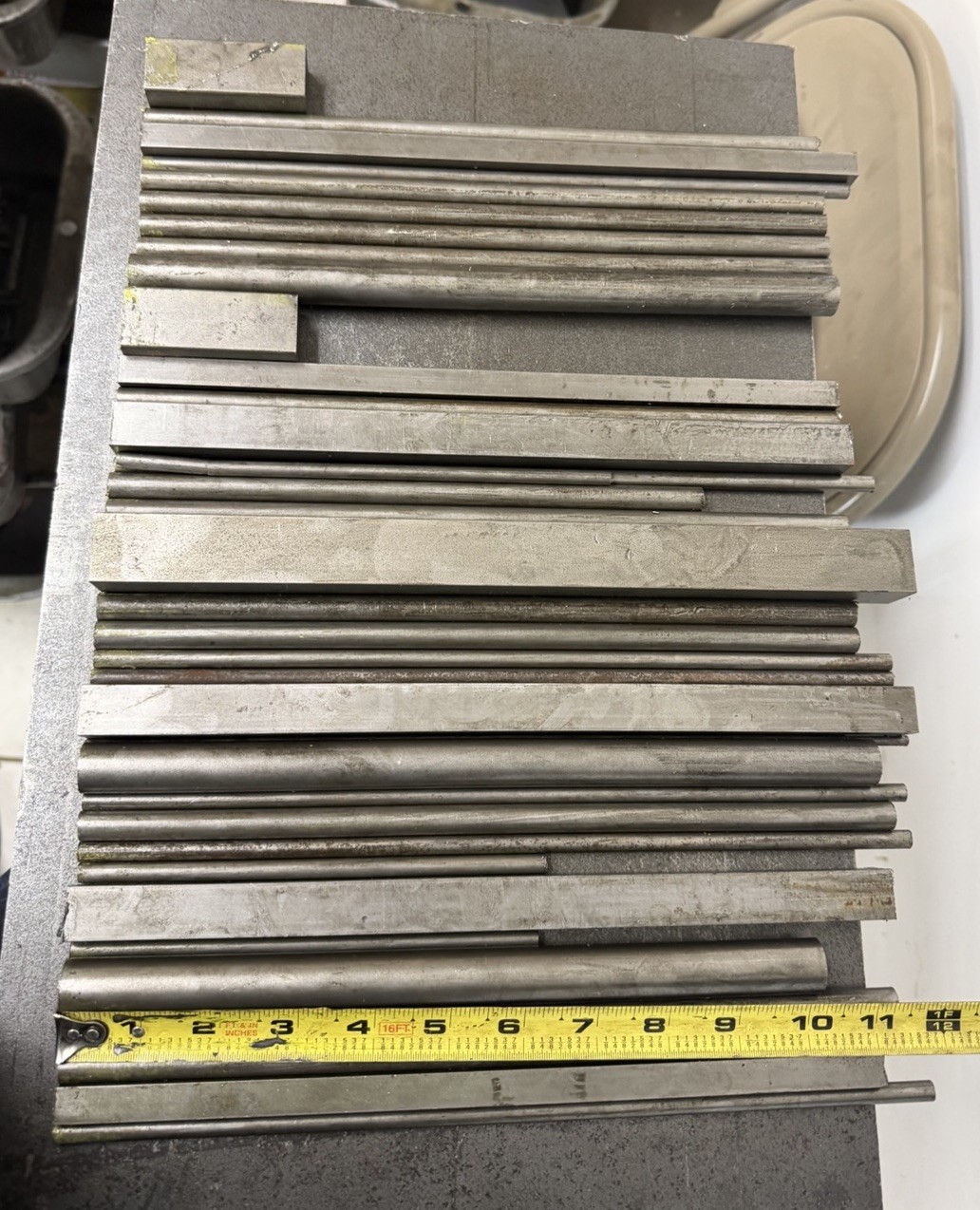 1018 Steel Bar Stock Lot – Round & Square – 34 PCS – 21.50 LB Total