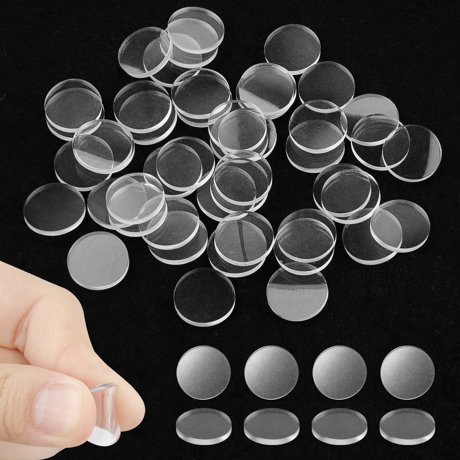 Glass Table Top Anti Slip Pads, 50 Pcs Bumpers, Clear